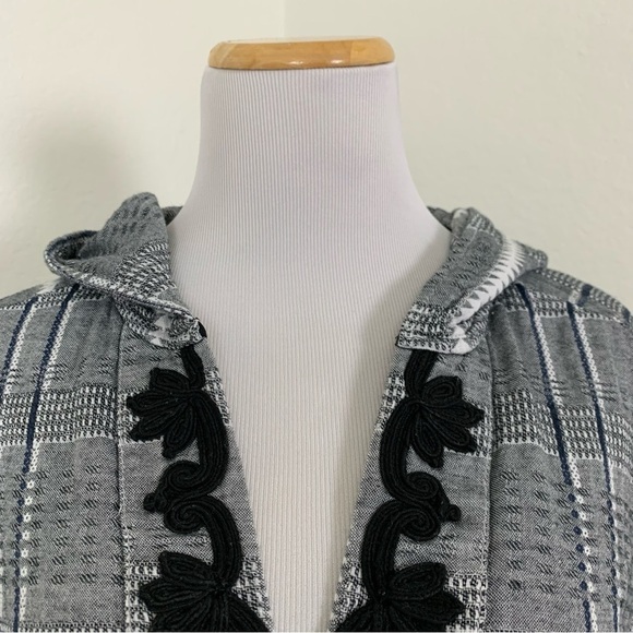 Tommy Bahama Cotton Pullover Hoodie Soutache Women’s M Beachy Baja Hood Coastal - Picture 10 of 17